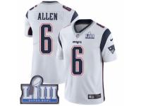 Youth Nike New England Patriots #6 Ryan Allen White Vapor Untouchable Limited Player Super Bowl LIII Bound NFL Jersey