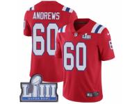 Youth Nike New England Patriots #60 David Andrews Red Alternate Vapor Untouchable Limited Player Super Bowl LIII Bound NFL Jersey