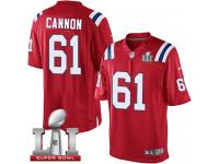 Youth Nike New England Patriots #61 Marcus Cannon Elite Red Alternate Super Bowl LI 51 NFL Jersey