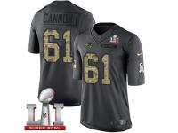 Youth Nike New England Patriots #61 Marcus Cannon Limited Black 2016 Salute to Service Super Bowl LI 51 NFL Jersey