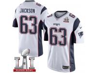 Youth Nike New England Patriots #63 Tre Jackson Elite White Super Bowl LI 51 NFL Jersey