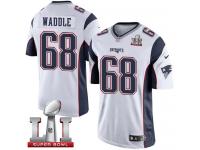 Youth Nike New England Patriots #68 LaAdrian Waddle Elite White Super Bowl LI 51 NFL Jersey