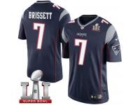 Youth Nike New England Patriots #7 Jacoby Brissett Elite Navy Blue Team Color Super Bowl LI 51 NFL Jersey