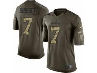 Youth Nike New England Patriots #7 Jacoby Brissett Limited Green Salute to Service NFL Jersey