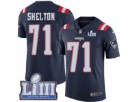 Youth Nike New England Patriots #71 Danny Shelton Limited Navy Blue Rush Vapor Untouchable Super Bowl LIII Bound NFL Jersey