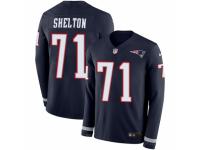 Youth Nike New England Patriots #71 Danny Shelton Limited Navy Blue Therma Long Sleeve NFL Jersey