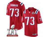 Youth Nike New England Patriots #73 John Hannah Elite Red Alternate Super Bowl LI 51 NFL Jersey