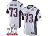 Youth Nike New England Patriots #73 John Hannah Elite White Super Bowl LI 51 NFL Jersey