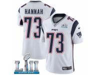 Youth Nike New England Patriots #73 John Hannah White Vapor Untouchable Limited Player Super Bowl LII NFL Jersey