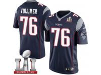 Youth Nike New England Patriots #76 Sebastian Vollmer Elite Navy Blue Team Color Super Bowl LI 51 NFL Jersey