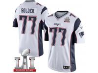 Youth Nike New England Patriots #77 Nate Solder Elite White Super Bowl LI 51 NFL Jersey