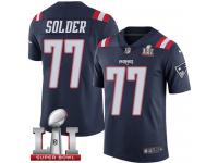 Youth Nike New England Patriots #77 Nate Solder Limited Navy Blue Rush Super Bowl LI 51 NFL Jersey