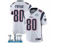 Youth Nike New England Patriots #80 Irving Fryar White Vapor Untouchable Limited Player Super Bowl LII NFL Jersey