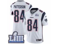 Youth Nike New England Patriots #84 Cordarrelle Patterson White Vapor Untouchable Limited Player Super Bowl LIII Bound NFL Jersey