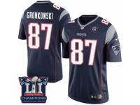 Youth Nike New England Patriots #87 Rob Gronkowski Navy Blue Team Color Super Bowl LI Champions NFL Jersey