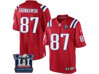 Youth Nike New England Patriots #87 Rob Gronkowski Red Alternate Super Bowl LI Champions NFL Jersey