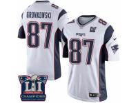 Youth Nike New England Patriots #87 Rob Gronkowski White Super Bowl LI Champions NFL Jersey