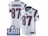 Youth Nike New England Patriots #87 Rob Gronkowski White Vapor Untouchable Limited Player Super Bowl LIII Bound NFL Jersey