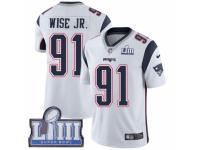 Youth Nike New England Patriots #91 Deatrich Wise Jr White Vapor Untouchable Limited Player Super Bowl LIII Bound NFL Jersey