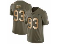 Youth Nike New England Patriots #93 Lawrence Guy Limited Olive/Gold 2017 Salute to Service NFL Jersey