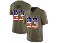 Youth Nike New England Patriots #93 Lawrence Guy Limited Olive/USA Flag 2017 Salute to Service NFL Jersey