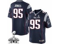 Youth Nike New England Patriots #95 Chandler Jones Navy Blue Team Color Super Bowl XLIX NFL Jersey