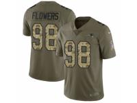 Youth Nike New England Patriots #98 Trey Flowers Limited Olive/Camo 2017 Salute to Service NFL Jersey