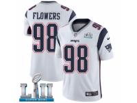 Youth Nike New England Patriots #98 Trey Flowers White Vapor Untouchable Limited Player Super Bowl LII NFL Jersey