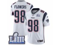 Youth Nike New England Patriots #98 Trey Flowers White Vapor Untouchable Limited Player Super Bowl LIII Bound NFL Jersey