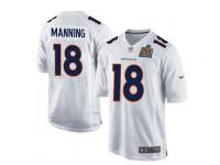 Youth Nike NFL Denver Broncos #18 Peyton Manning Super Bowl 50 Game White Jersey