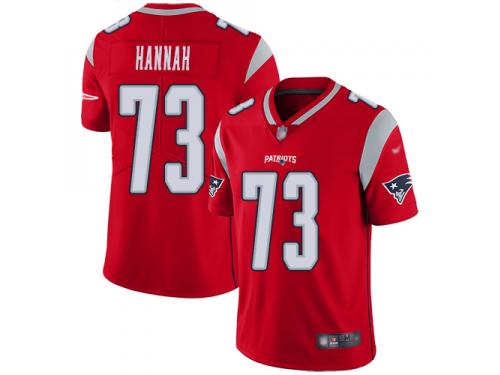 #73 Limited John Hannah Red Football Men's Jersey New England Patriots Inverted Legend