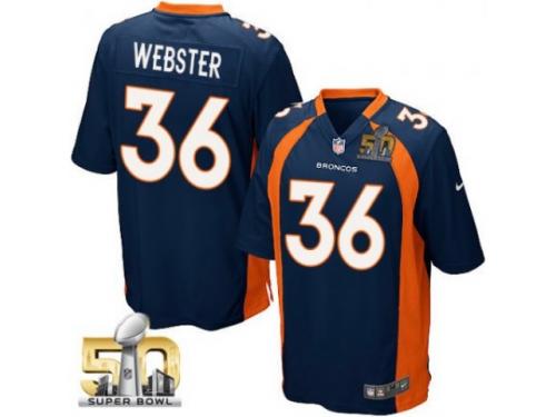 Game Kayvon Webster Men Jersey - Denver Broncos #36 Alternate Navy Blue Super Bowl 50 Bound Nike NFL