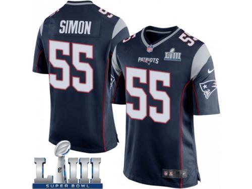 Game Men's John Simon New England Patriots Nike Team Color Super Bowl LIII Jersey - Navy Blue