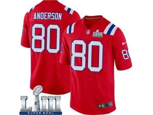 Game Youth Stephen Anderson New England Patriots Nike Alternate Super Bowl LIII Jersey - Red