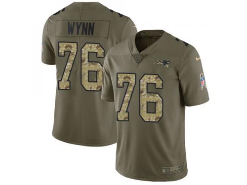 Isaiah Wynn Men's Limited Olive Camo Jersey Nike NFL New England Patriots 2017 Salute to Service #76