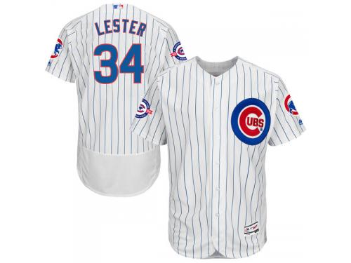 Jon Lester Chicago Cubs Majestic Flexbase Authentic Collection Jersey with 100 Years at Wrigley Field Commemorative Patch - White Royal