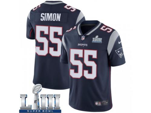 Limited Men's John Simon New England Patriots Nike Team Color Super Bowl LIII Vapor Untouchable Jersey - Navy