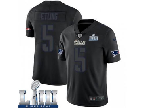 Limited Youth Danny Etling New England Patriots Nike Super Bowl LIII Jersey - Black Impact Vapor Untouchable