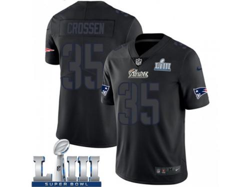 Limited Youth Keion Crossen New England Patriots Nike Super Bowl LIII Jersey - Black Impact Vapor Untouchable