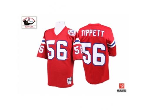Men Mitchell and Ness New England Patriots 56 Andre Tippett Red Authentic Throwback NFL Jersey