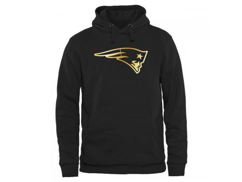 Men New England Patriots Pro Line Black Gold Collection Pullover Hoodie
