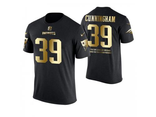 Men New England Patriots Sam Cunningham #39 Metall Dark Golden Special Limited Edition Retired Player With Message T-Shirt