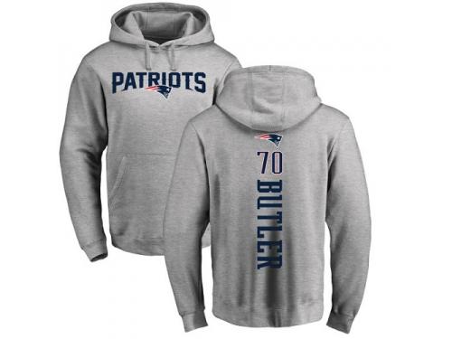 Men Nike Adam Butler Ash Backer - NFL New England Patriots #70 Pullover Hoodie