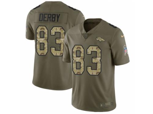 Men Nike Denver Broncos #83 A.J. Derby Limited Olive/Camo 2017 Salute to Service NFL Jersey