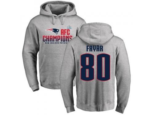 Men Nike Irving Fryar Heather Gray 2017 AFC Champions - NFL New England Patriots #80 Pullover Hoodie