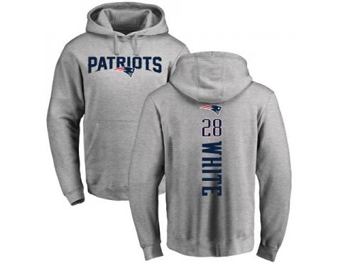 Men Nike James White Ash Backer - NFL New England Patriots #28 Pullover Hoodie