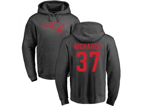 Men Nike Jordan Richards Ash One Color - NFL New England Patriots #37 Pullover Hoodie