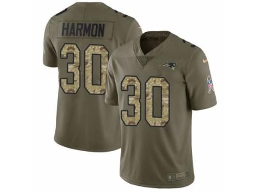 Men Nike New England Patriots #30 Duron Harmon Limited Olive/Camo 2017 Salute to Service NFL Jersey