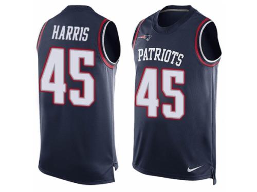 Men Nike New England Patriots #45 David Harris Limited Navy Blue Player Name & Number Tank Top NFL Jersey