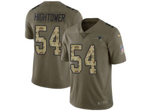 Men Nike New England Patriots #54 Donta Hightower Limited Olive/Camo 2017 Salute to Service NFL Jersey